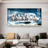 Heaven Horses Premium Acrylic Floating Wall Painting - Decor Smart