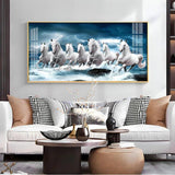 Heaven Horses Premium Acrylic Floating Wall Painting - Decor Smart
