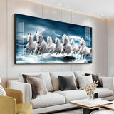 Heaven Horses Premium Acrylic Floating Wall Painting - Decor Smart