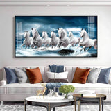 Heaven Horses Premium Acrylic Floating Wall Painting - Decor Smart
