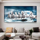 Heaven Horses Premium Acrylic Floating Wall Painting - Decor Smart