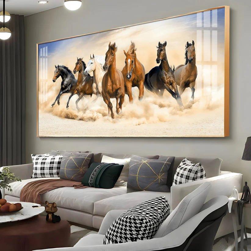 Herd of Horses Premium Acrylic Floating Wall Painting - Decor Smart