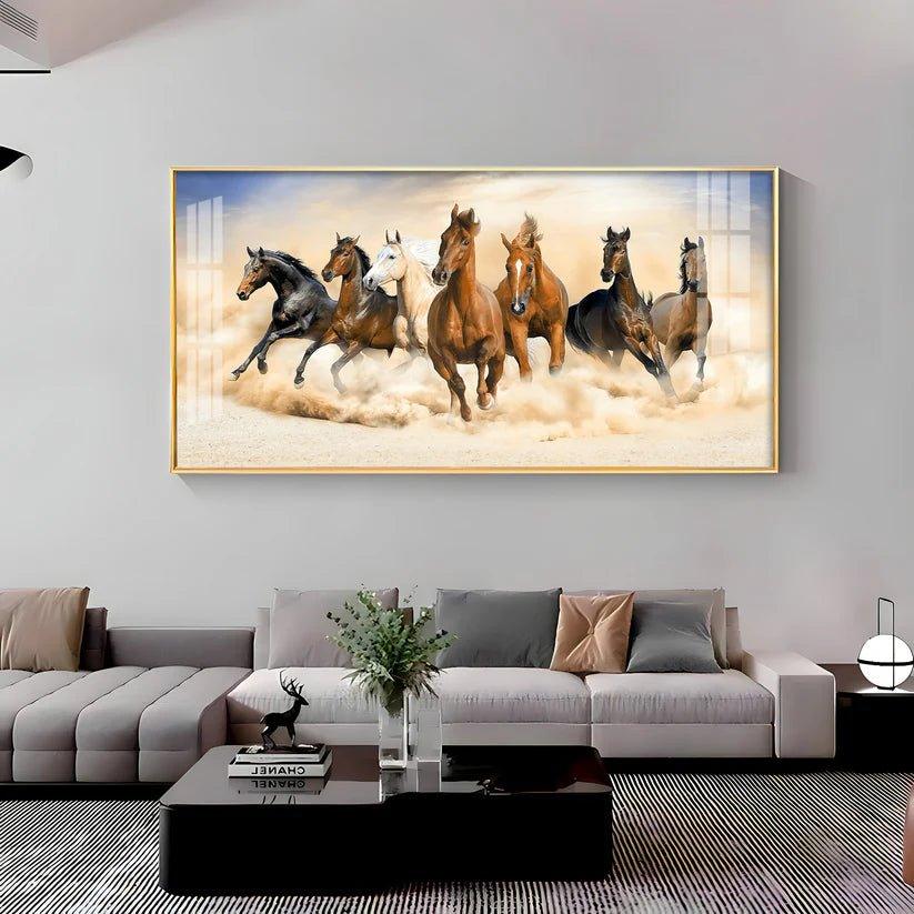 Herd of Horses Premium Acrylic Floating Wall Painting - Decor Smart