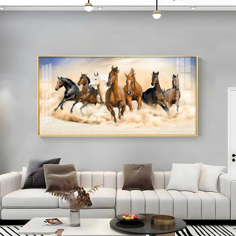 Herd of Horses Premium Acrylic Floating Wall Painting - Decor Smart