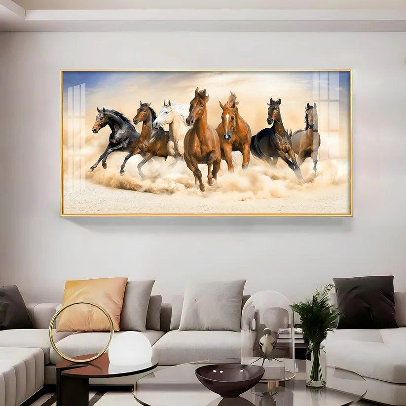 Herd of Horses Premium Acrylic Floating Wall Painting - Decor Smart