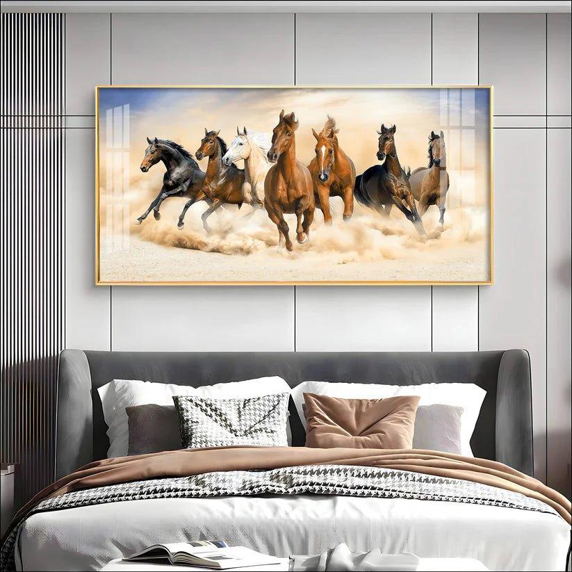 Herd of Horses Premium Acrylic Floating Wall Painting - Decor Smart