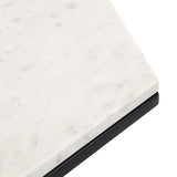 Hexagon Shape Marble Top Black Stand Side Table - Decor Smart
