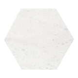 Hexagon Shape Marble Top Black Stand Side Table - Decor Smart