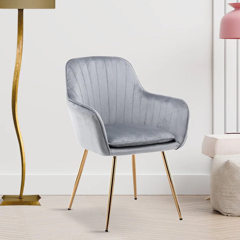 High Tufted Back Luxury Grey Comfy Lounge Chair - Decor Smart