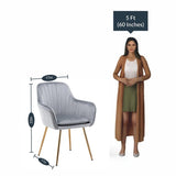 High Tufted Back Luxury Grey Comfy Lounge Chair - Decor Smart