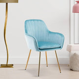 High Tufted Back Luxury Sky Blue Comfy Lounge Chair - Decor Smart