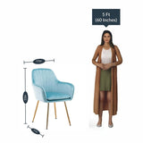 High Tufted Back Luxury Sky Blue Comfy Lounge Chair - Decor Smart