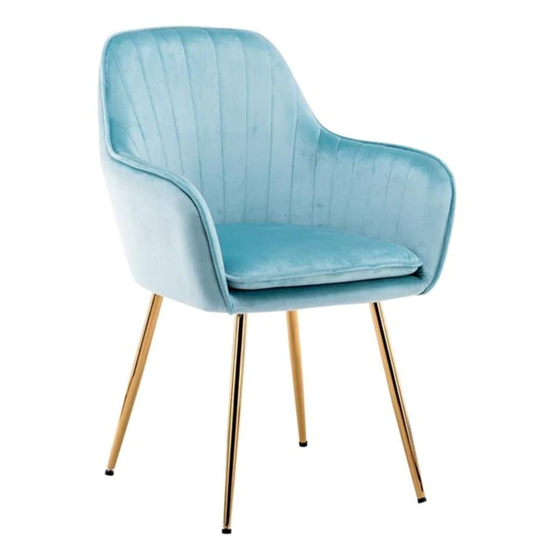 High Tufted Back Luxury Sky Blue Comfy Lounge Chair - Decor Smart