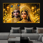 Hindu God Radha Krishna Crystal Glass Painting for Rich Luxury Décor