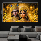 Hindu God Radha Krishna Crystal Glass Painting for Rich Luxury Décor