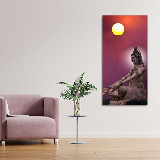 Hindu God Shiva Meditation Canvas Wall Painting - Decor Smart