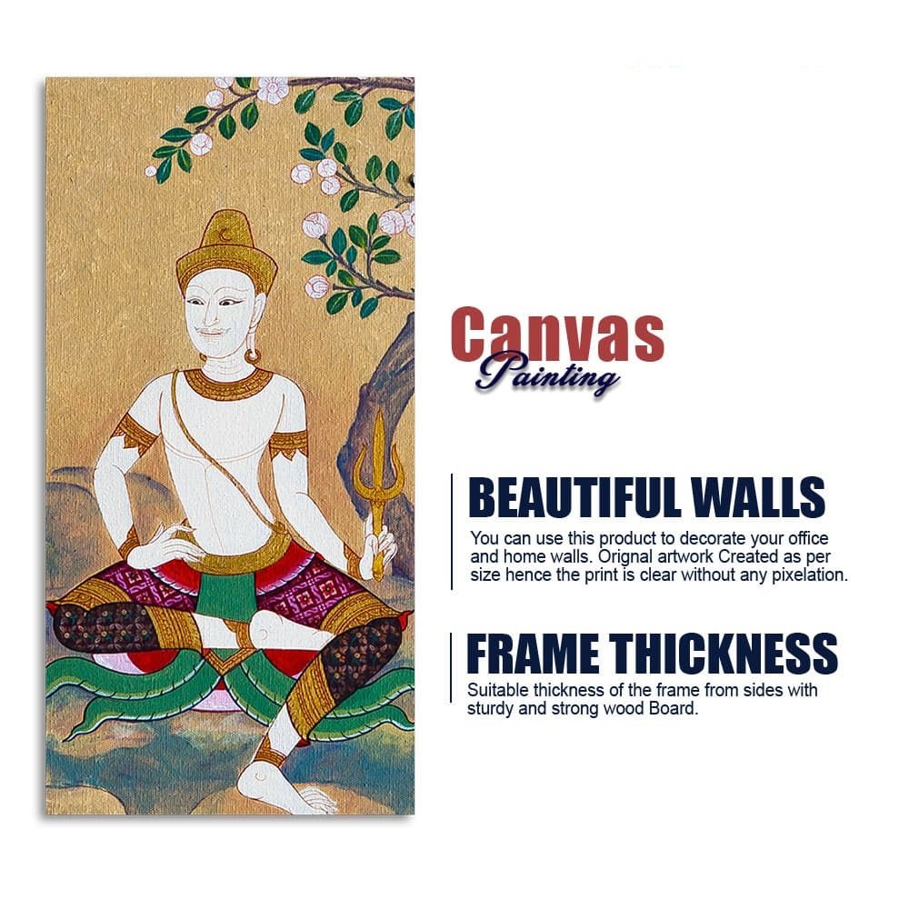 Hindu God Thai Style Art Premium Canvas Wall Painting - Decor Smart