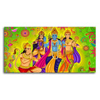 Hindu Gods Shree Ram Darbar Hanuman Premium Canvas Wall Painting