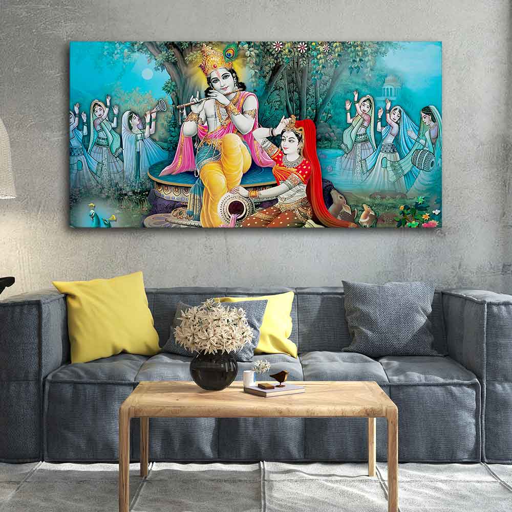 Hindu Lord Radha kishana Wall Painting - Decor Smart