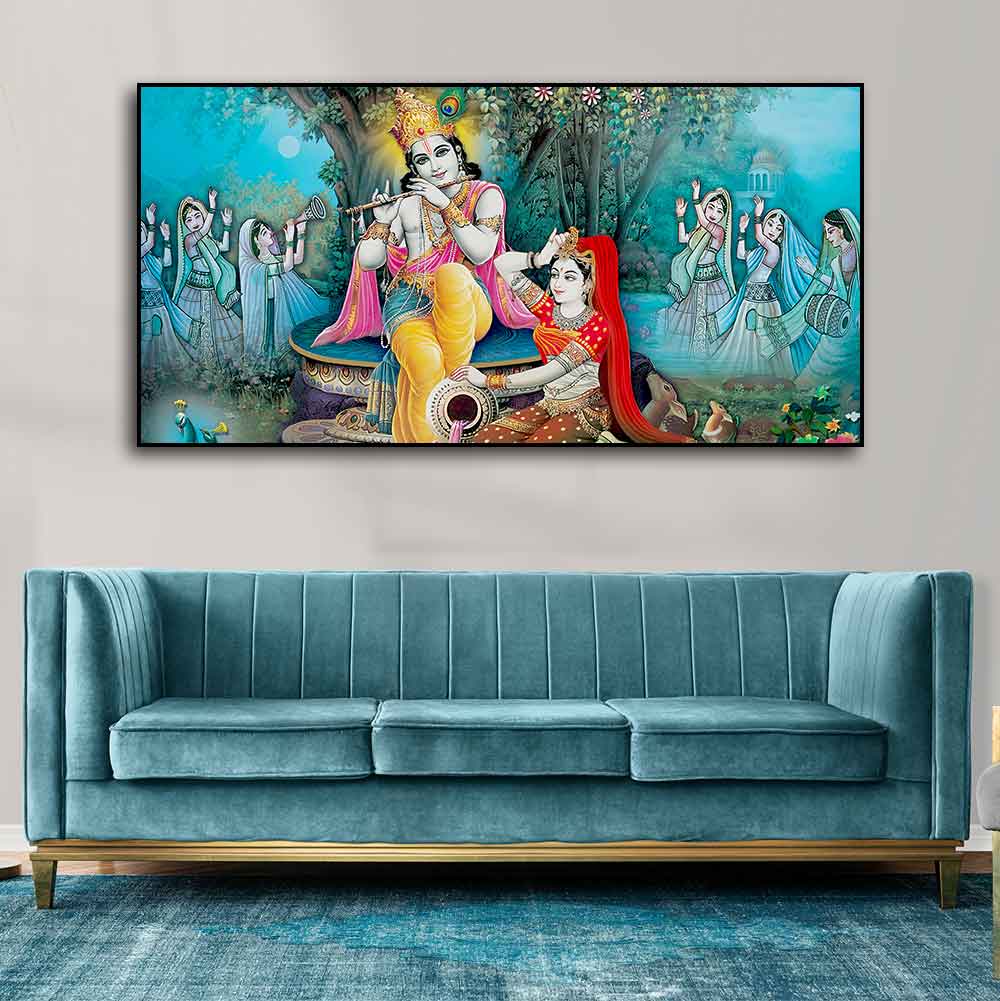 Hindu Lord Radha kishana Wall Painting - Decor Smart