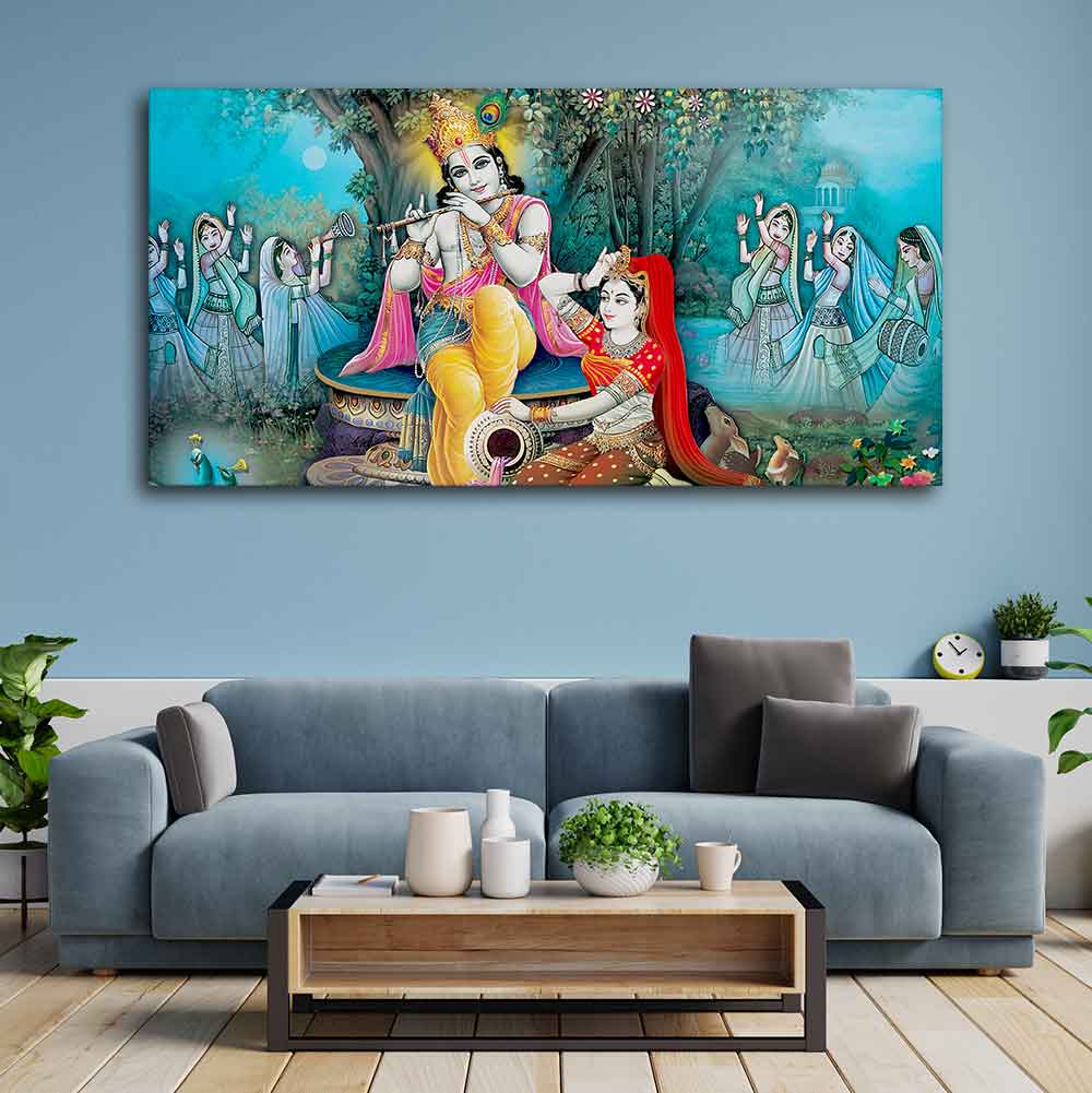 Hindu Lord Radha kishana Wall Painting - Decor Smart