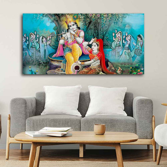 Hindu Lord Radha kishana Wall Painting - Decor Smart