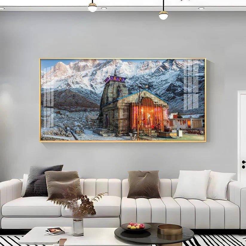 Holy Kedarnath Temple Premium Acrylic Floating Wall Painting - Decor Smart