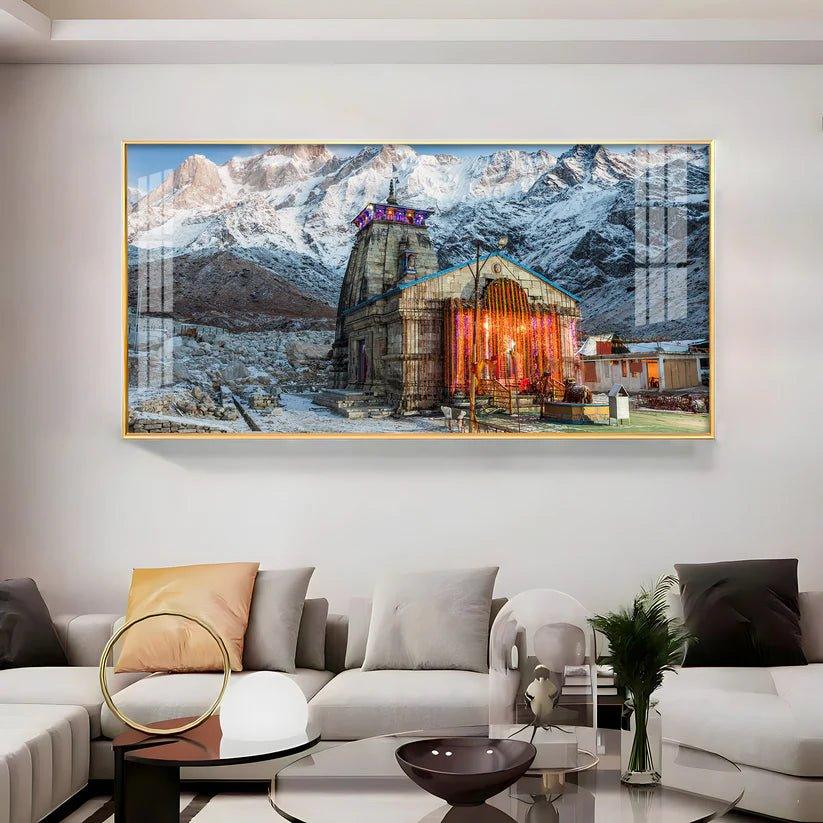 Holy Kedarnath Temple Premium Acrylic Floating Wall Painting - Decor Smart