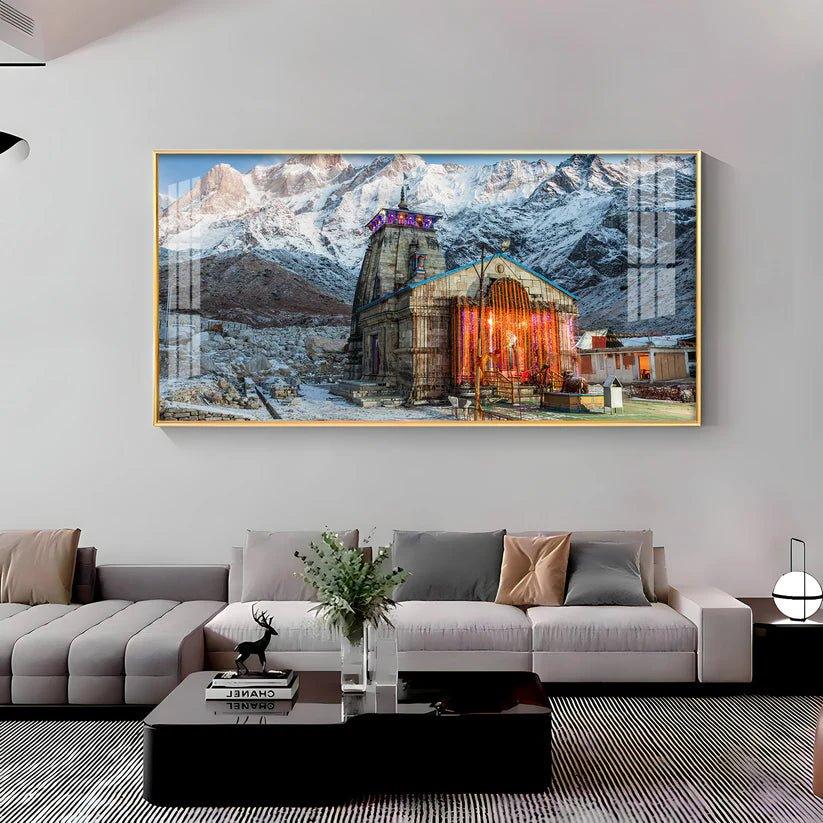 Holy Kedarnath Temple Premium Acrylic Floating Wall Painting - Decor Smart