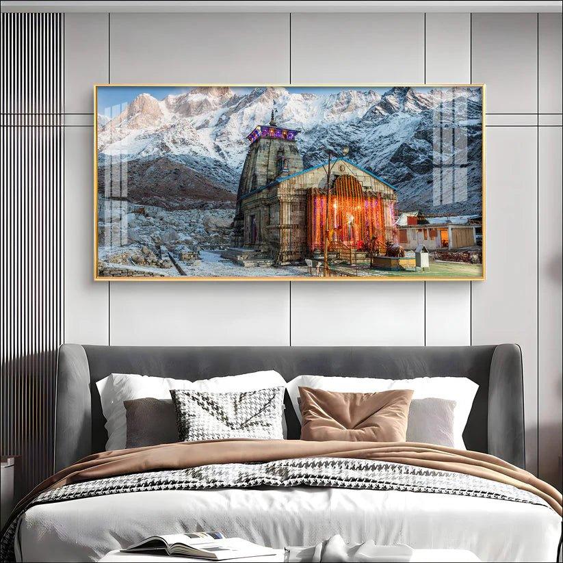Holy Kedarnath Temple Premium Acrylic Floating Wall Painting - Decor Smart