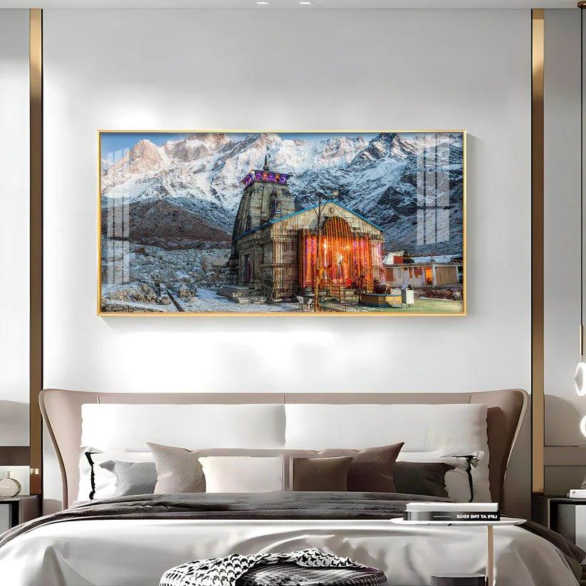 Holy Kedarnath Temple Premium Acrylic Floating Wall Painting - Decor Smart