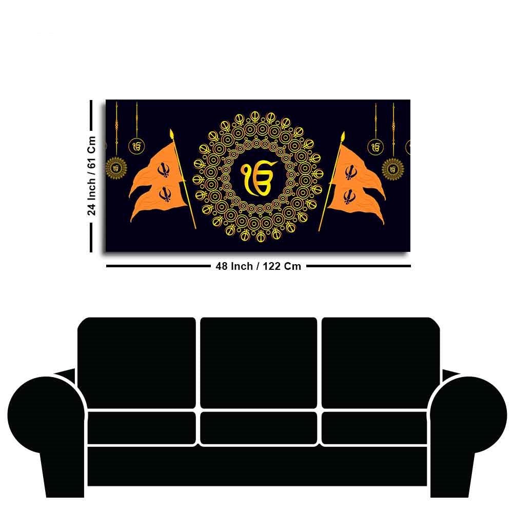 Holy Symbol Of Sikh Religion Canvas Wall Painting - Decor Smart
