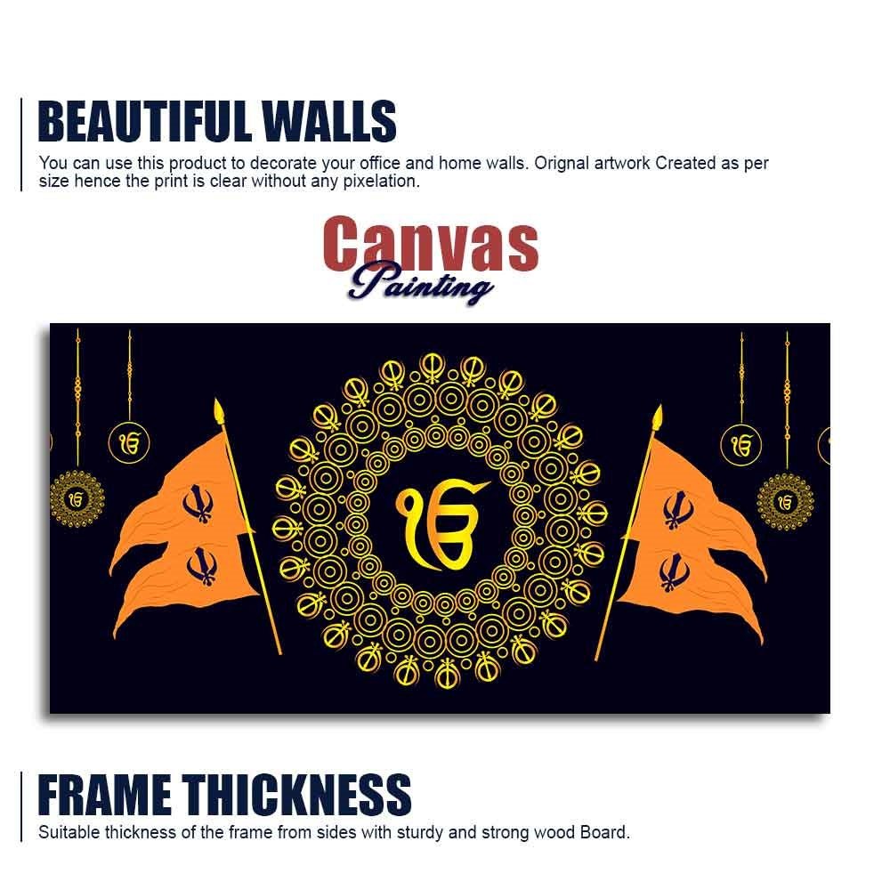 Holy Symbol Of Sikh Religion Canvas Wall Painting - Decor Smart