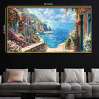 Home Décor Seaside Village Crystal Glass Wall Painting