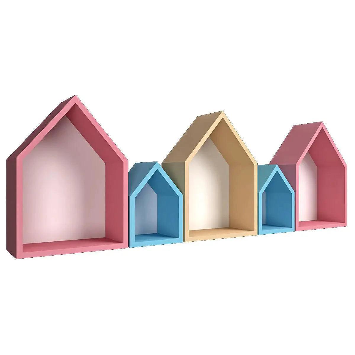 Hut Shape Wooden Wall Storage Shelves for Kids - Decor Smart