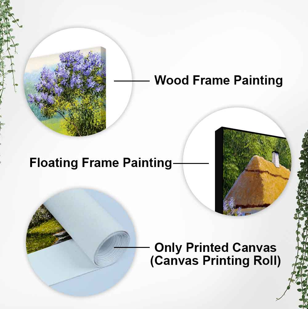 Huts in Old Village Canvas Wall Painting - Decor Smart