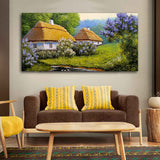 Huts in Old Village Canvas Wall Painting - Decor Smart