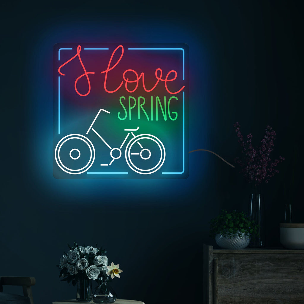 I Love Spring Text Neon Sign LED Light