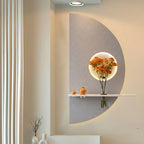 Modern Half Moon LED Wall Décor with Flower Stand