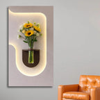 Stylish LED Accent Wall with Floating Planter