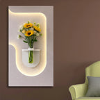 Stylish LED Accent Wall with Floating Planter