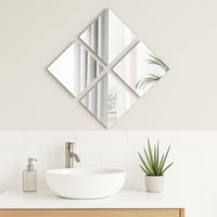 Premium Acrylic Mirror Wall Panels – Set of 4 (30 x 30 cm Each) | Lightweight & Shatterproof Decorative Mirrors