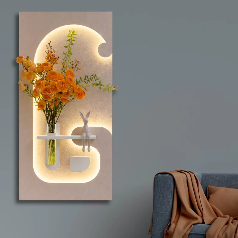 Stylish LED Wall Panel with Flower Holder