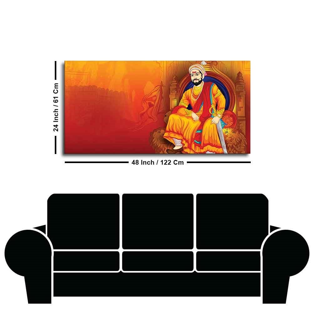 Indian Warrior Chhatrapati Shivaji Maharaj Wall Painting - Decor Smart