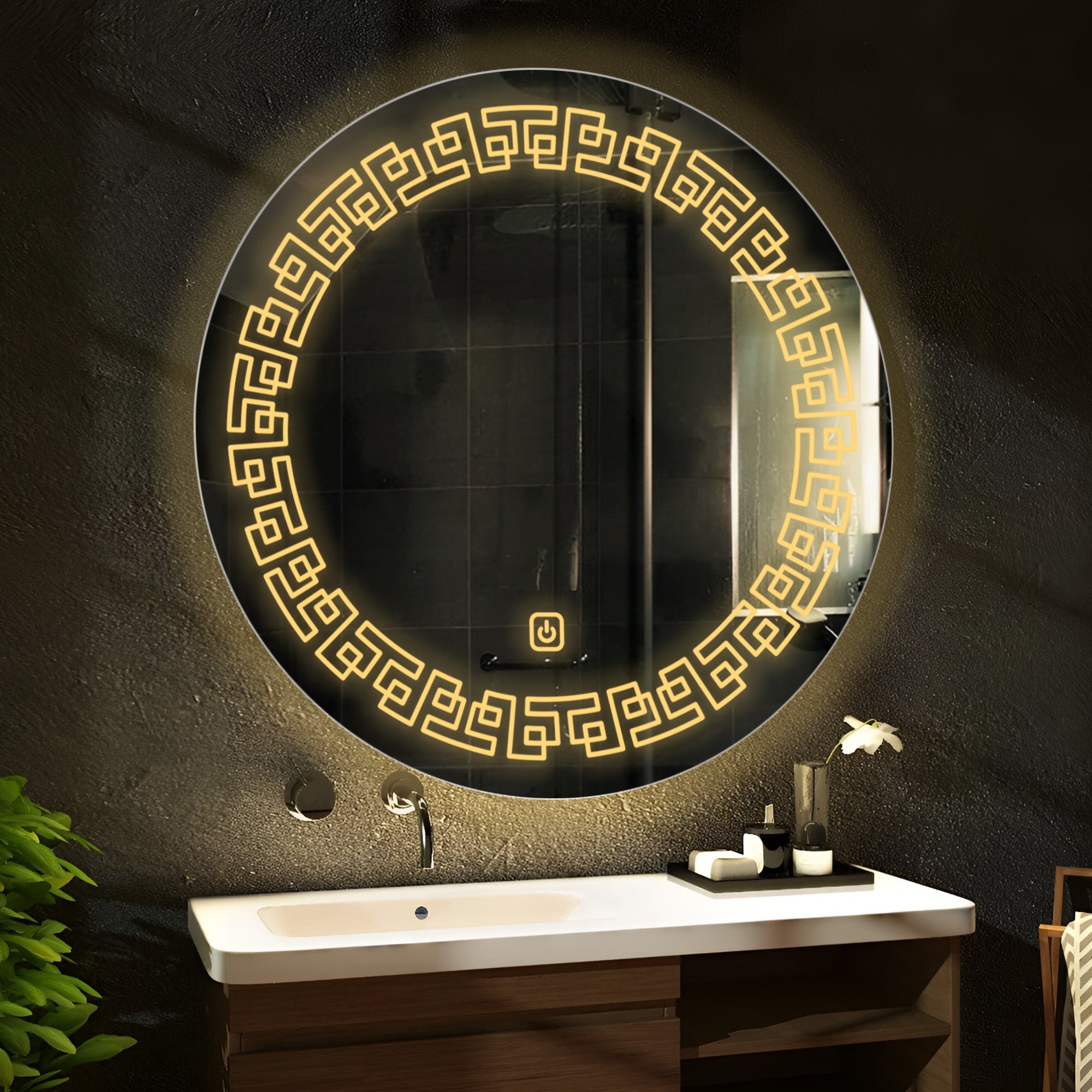 Infinity Edged Minimalistic Pattern LED Bathroom Wall Mirror - Decor Smart
