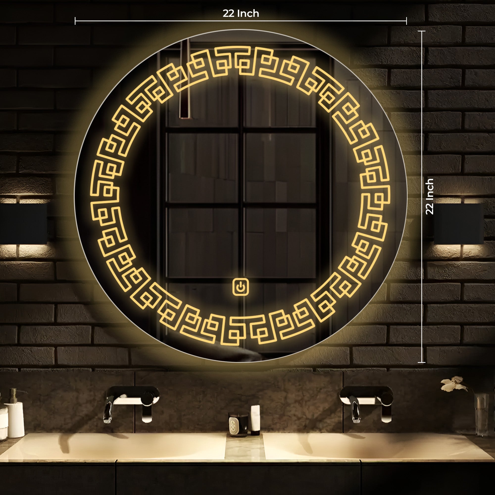Infinity Edged Minimalistic Pattern LED Bathroom Wall Mirror - Decor Smart