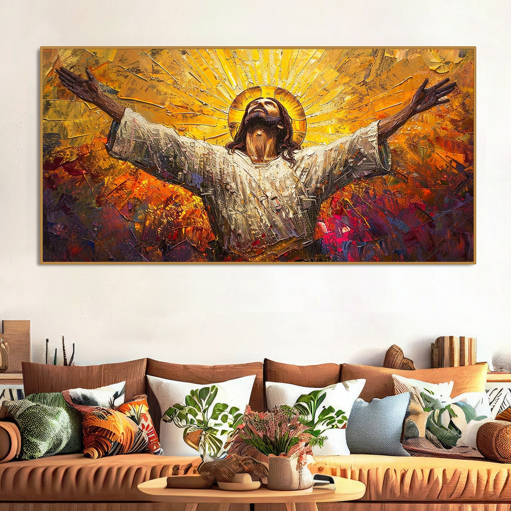 Inspiring Jesus Christ Canvas Wooden Canvas Wall Painting