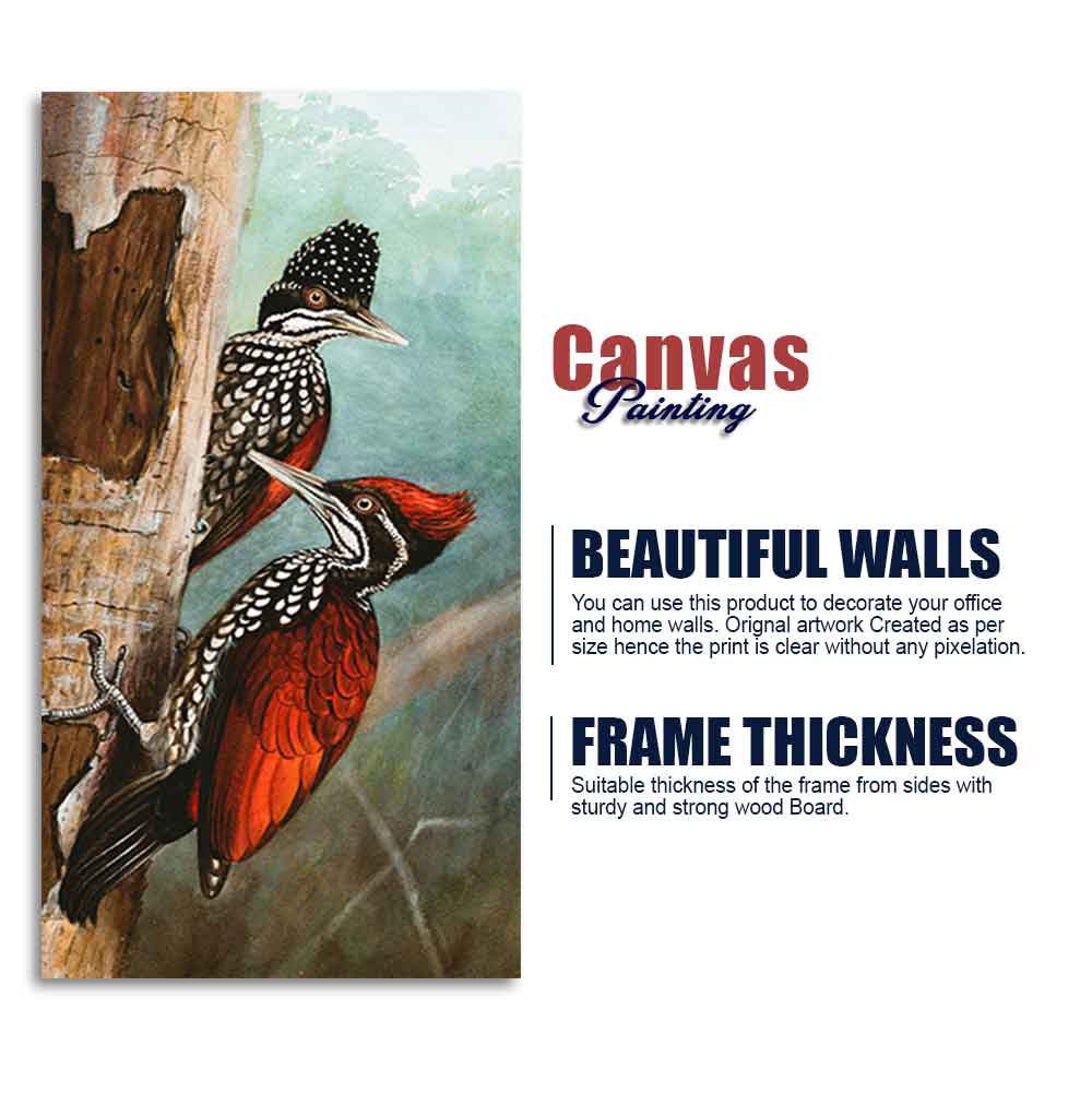 Ivory Billed Woodpecker Canvas Wall Painting For Hall - Decor Smart
