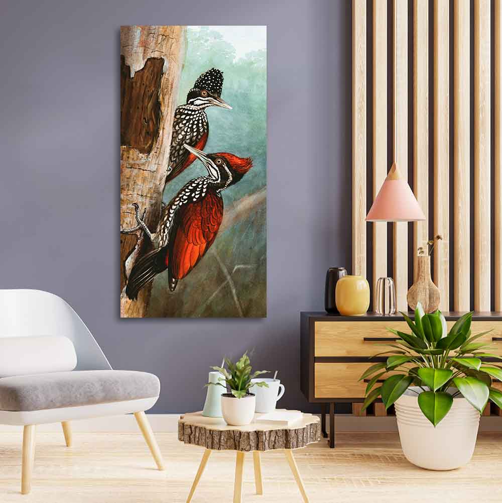 Ivory Billed Woodpecker Canvas Wall Painting For Hall - Decor Smart