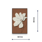 Ivory Flower on Terracotta Relief Frame 3D Wall Art Home Decor
